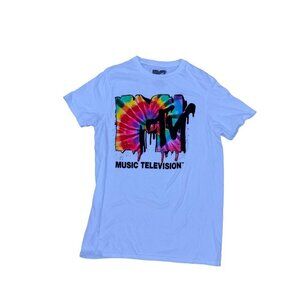 MTV TELEVISION T Shirt Men's SMALL White Short Sleeve Crew​​​​​​